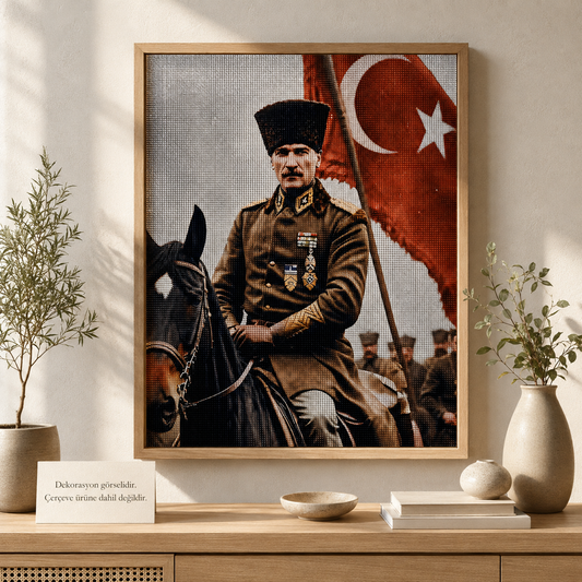 Atatürk ve Türk Bayrağı Elmas Boyama Tablo Kiti – 40×50 cm