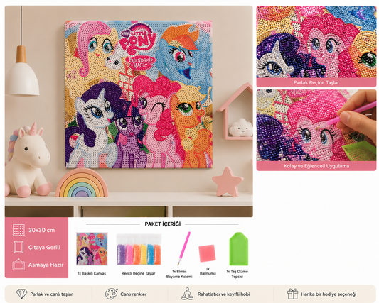 My Little Pony Elmas Boyama Seti 30x30 cm | Çitaya Gerili Kendin Yap Hobi Kiti