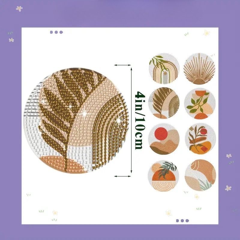 Sonbahar Temalı Elmas Boyama Bardak Altlığı Seti