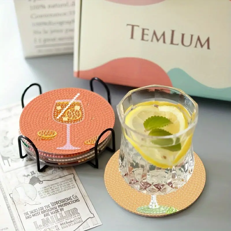 Bardak Temalı Elmas Boyama Seti Bardak Altlığı