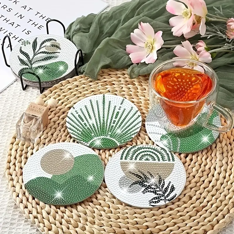 Bahar Temalı Elmas Boyama Bardak Altlığı Seti