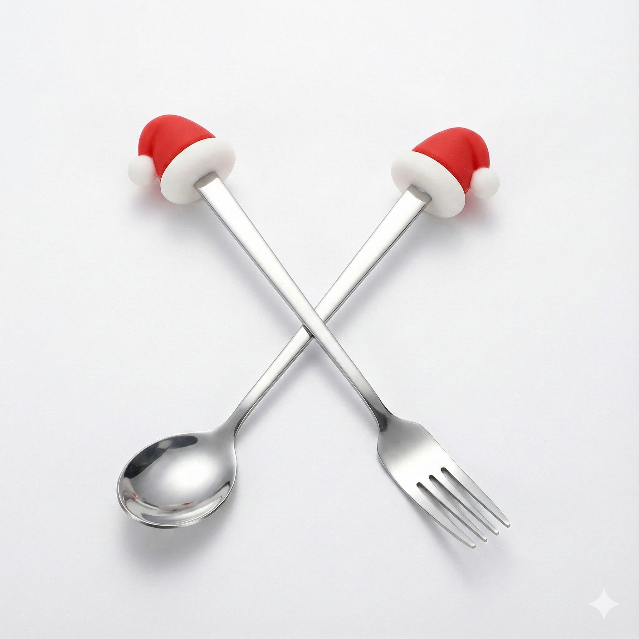 Noel Baba Şapkası Figürlü Paslanmaz Çelik Fondü ve Sunum Seti 2'li