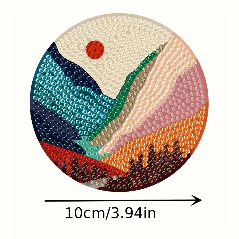 Manzara Temalı Elmas Boyama Bardak Altlığı Seti