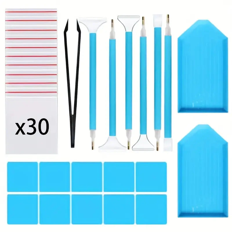 Okyanus Mavisi Elmas Boyama Kalem Seti