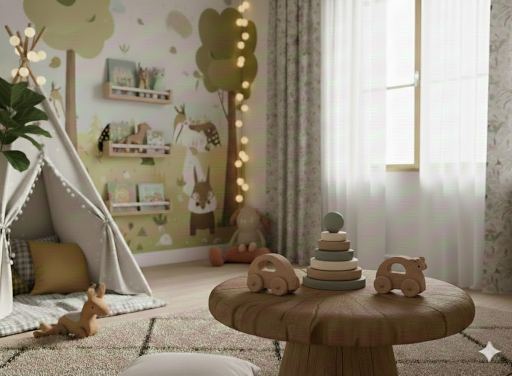 Zeytin Dalı Ahşap Montessori Halka Kule - Doğal Kayın Stacker Eğitici Dizme Oyunu