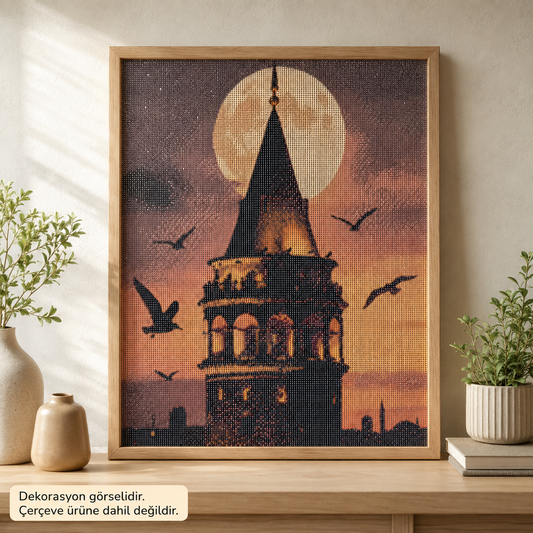 Galata Kulesi Elmas Boyama Tablo Kiti – 40×50 cm