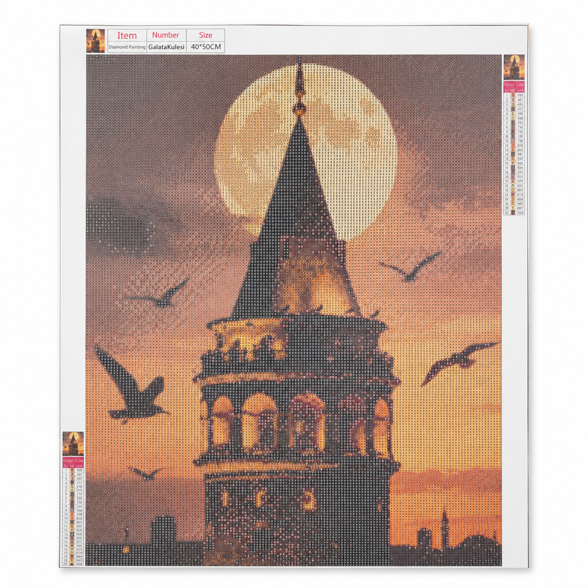 Galata Kulesi Elmas Boyama Tablo Kiti – 40×50 cm