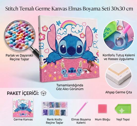 Stitch Elmas Boyama Seti 30x30 cm | Çitaya Gerili Kendin Yap Diamond Painting Hobi Kiti