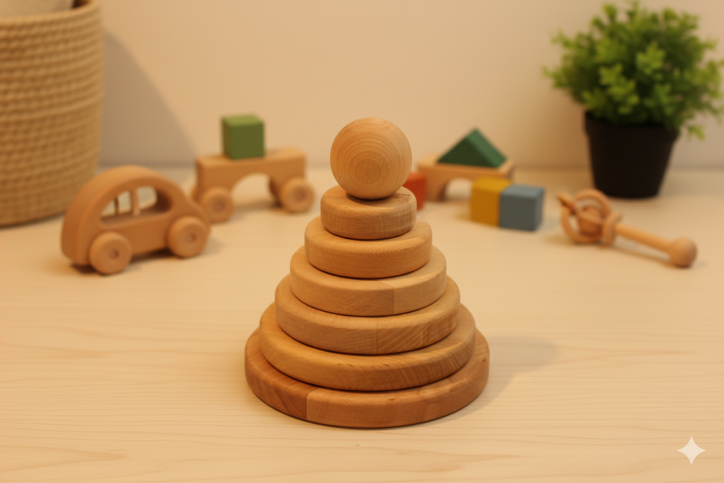 Ahşap Montessori Eğitici Halka Dizme Oyunu
