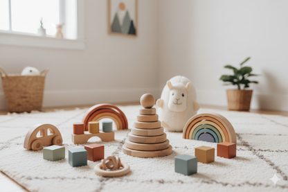 Ahşap Montessori Eğitici Halka Dizme Oyunu