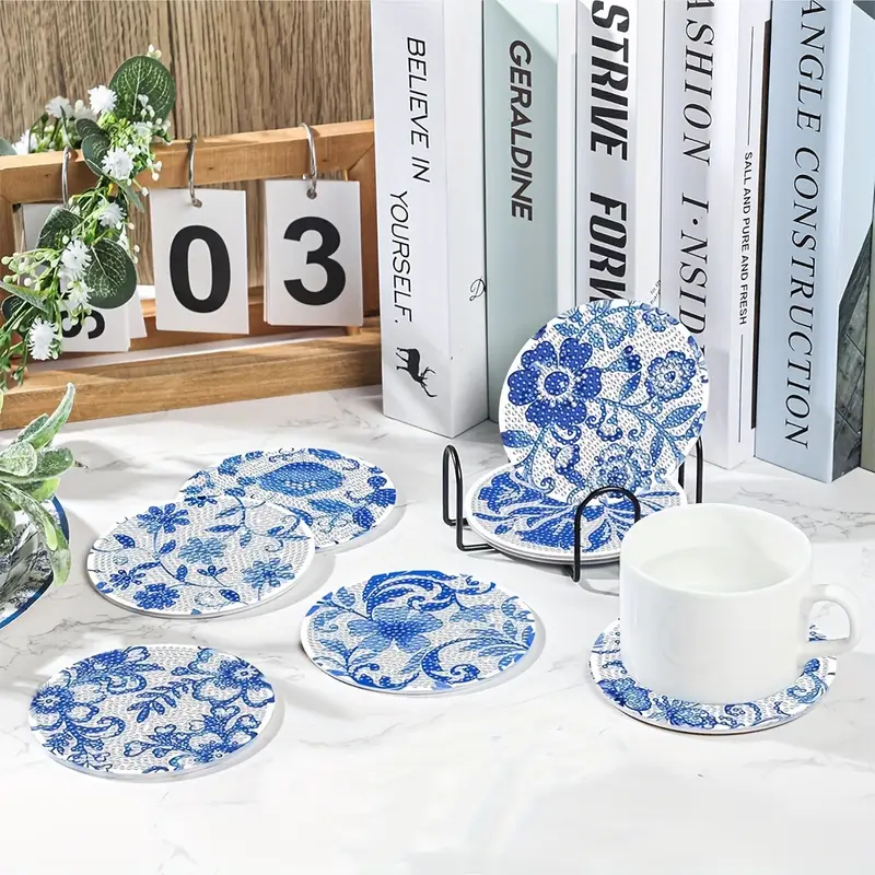 Bodrum Temalı Elmas Boyama Bardak Altlığı Seti