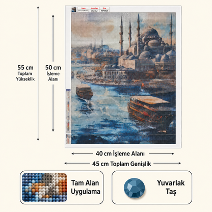 İstanbul Boğazı Elmas Boyama Tablo Kiti – 40×50 cm