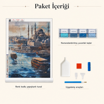 İstanbul Boğazı Elmas Boyama Tablo Kiti – 40×50 cm