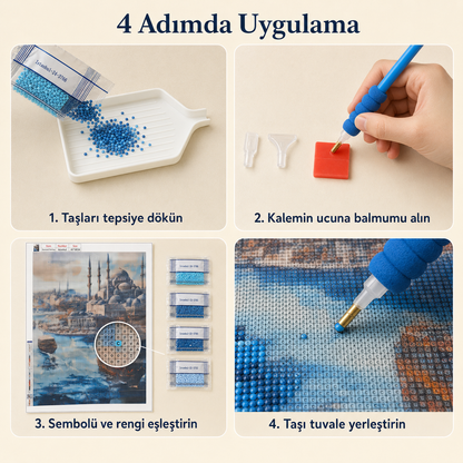 İstanbul Boğazı Elmas Boyama Tablo Kiti – 40×50 cm