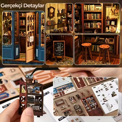 Pergola Reading Room Book Nook – LED’li Dekoratif Minyatür Okuma Odası Maket Kiti, Kendin Yap