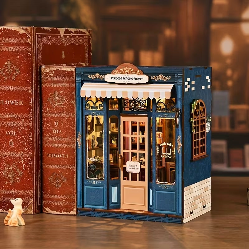 Pergola Reading Room Book Nook – LED’li Dekoratif Minyatür Okuma Odası Maket Kiti, Kendin Yap