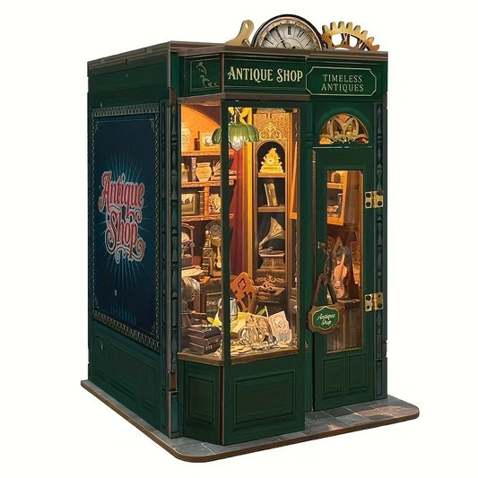 Vintage Shop Book Nook – LED’li Dekoratif Minyatür Maket Kiti, Kendin Yap