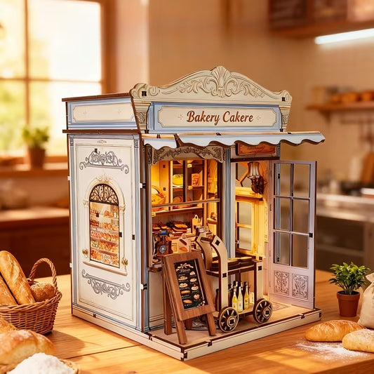 Bakery Book Nook – LED’li Dekoratif Minyatür Maket Kiti, Kendin Yap