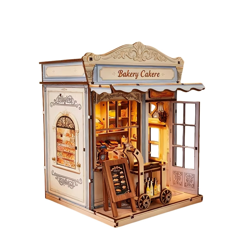 Bakery Book Nook – LED’li Dekoratif Minyatür Maket Kiti, Kendin Yap