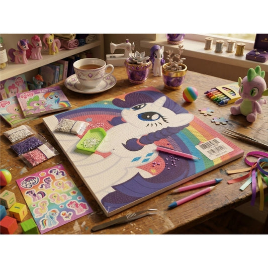 Sevimli Unicorn Elmas Boyama Tablo – 30x30 cm DIY Diamond Painting Seti