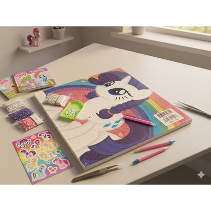 Sevimli Unicorn Elmas Boyama Tablo – 30x30 cm DIY Diamond Painting Seti