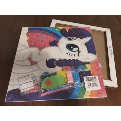 Sevimli Unicorn Elmas Boyama Tablo – 30x30 cm DIY Diamond Painting Seti