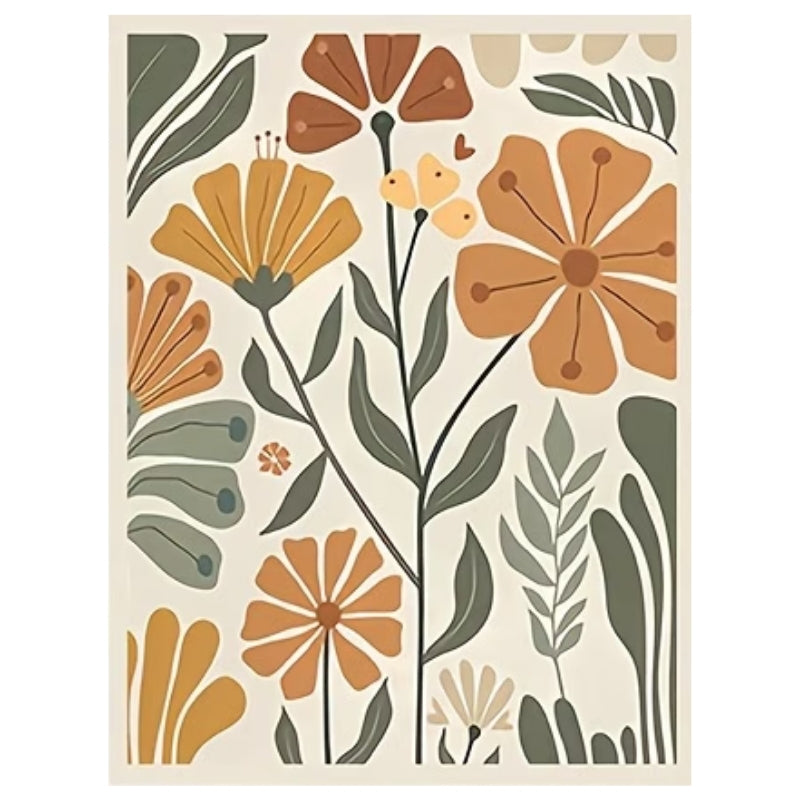 Bohem Çiçek Bahçesi Deseni Elmas Boyama Tablo – 25x30 cm DIY Diamond Painting Seti