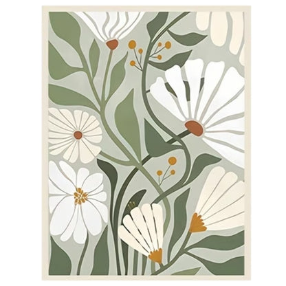 Minimal Papatya Bahçesi Elmas Boyama Tablo – 25x30 cm DIY Diamond Painting Seti