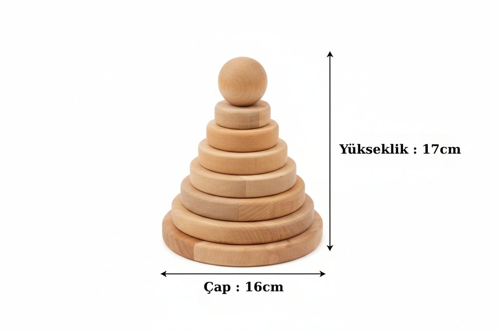 Ahşap Montessori Eğitici Halka Dizme Oyunu