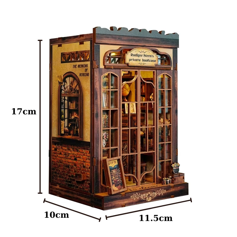 Twilight Library Book Nook – LED’li Dekoratif Minyatür Kütüphane Maket Kiti, Kendin Yap