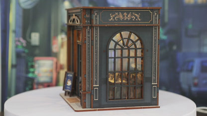 Coffee Shop Book Nook – LED’li Dekoratif Minyatür Maket Kiti, Kendin Yap